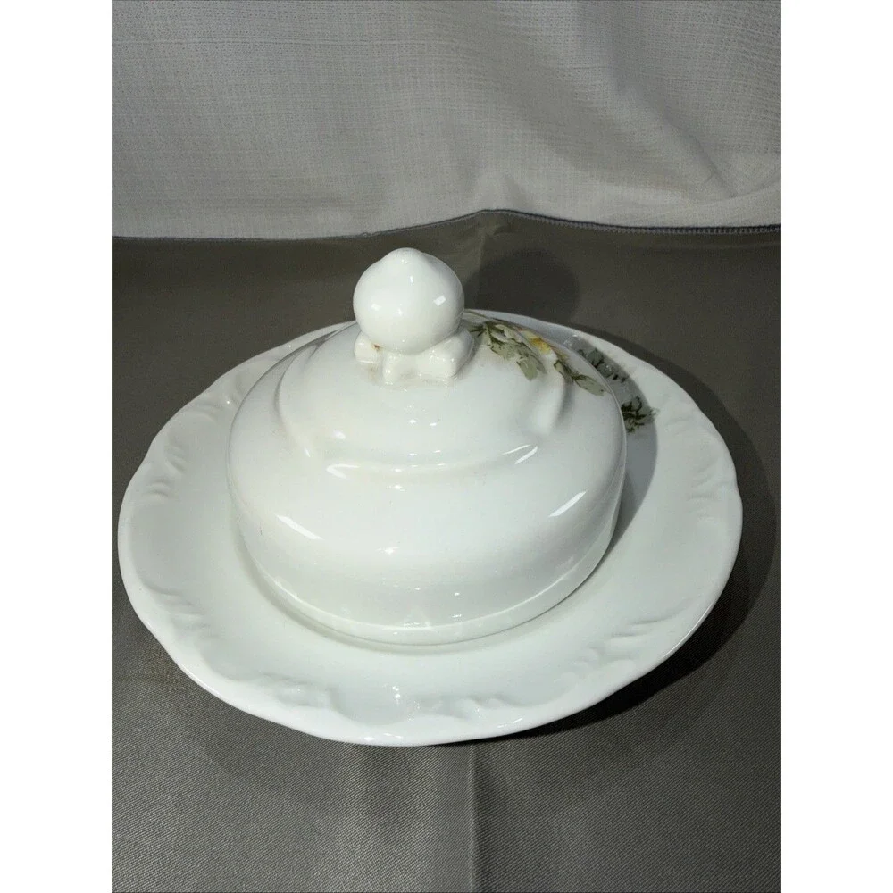 Porcelana Schmidt Brazil Fine China Domed Butter Cheese Serving Dish Set